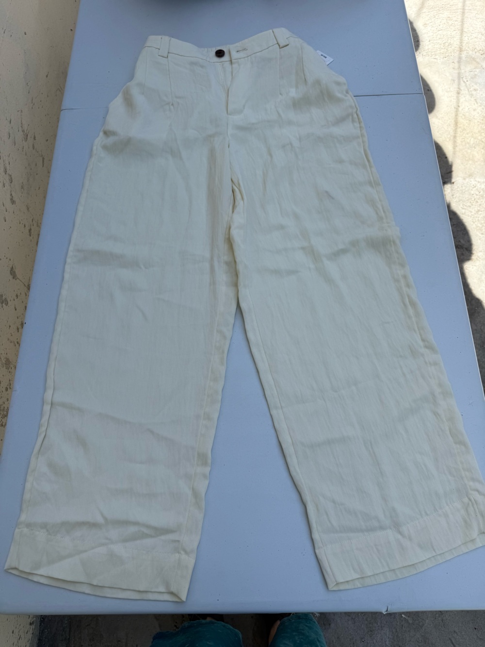 a new day Cream Wide-Leg Linen Blend